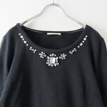 大きいサイズ ローズティアラ Rose Tiara ビジュー装飾プルオーバー 42/ブラック カットソー 裾レイヤード トップス【2400013774413】_画像3