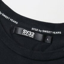 エスワイサーティスウィートイヤーズ SY32 by SWEET YEARS フロントプリント 半袖Tシャツ L/ブラック 黒 TEE【2400013785952】_画像6