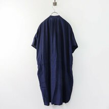 ズッカ ZUCCa ドットプリント スキッパー チュニックシャツワンピース M/ネイビー【2400013782067】_画像2