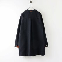 パラスパレス Pal'las Palace レザー使い ノーカラーダッフルコート 3/ネイビー ウール アウター ロング【2400013783798】_画像2