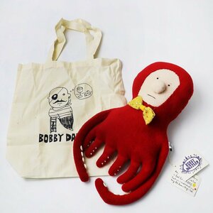 Art hand Auction Good condition BOBBY DAZZLER Octopus headpiece stuffed toy one-of-a-kind item/miscellaneous goods London red with eco bag [2400013788281], residence, interior, handmade works, others