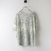 2021SS ミナペルホネン mina perhonen tulipani リネン プリント カットソー 38/ホワイト 総柄 トップス Tシャツ【2400013792417】_画像2