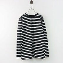 美品 2021AW ドゥーズィエムクラス Deuxieme Classe COCO Stripe Tシャツ/ブラック カットソー ボーダー【2400013796156】_画像1