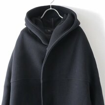 美品 ワイズ ヨウジヤマモト Y's YOHJI YAMAMOTO ウール フーデッド ロングコート 1/ブラック アウター【2400013798952】_画像4