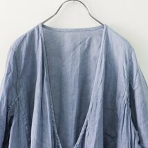 2020AW ネストローブ nest Robe リネンスカラップ刺繍ワンピース F/ライトブルー ドレス 長袖 羽織 ハオリ 前開き 【2400013793520】_画像3