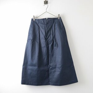 ハンドルーム HAND ROOM CHINO SKIRT スカート XS/ネイビー ボトムス チノ ロング フレア コットン タック Aライン【2400013799270】