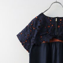 大きいサイズ ソニアリキエル コレクション SONIA RYKIEL Collection フラワーレースワンピース 44/ネイビー【2400013800440】_画像4