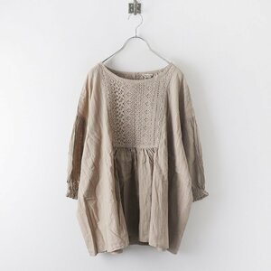 Samansa Moss Samansa Mos2 SM2 кружевная блузка из рукавов F/Beige Tops [2400013801010]