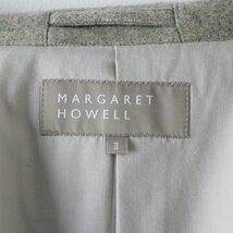 マーガレットハウエル MARGARET HOWELL ウール 比翼ボタン ステンカラーコート 2/グレー 上着 アウター 秋冬【2400013795975】_画像7