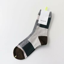 新品 未使用 トリコテ TRICOTE COLOUR BLOCK SOCKS カラーブロックソックス 23-25cm 2足セット売/ネイビー グレー 靴下【2400013795999】_画像4