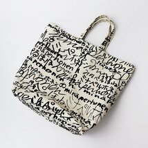 ミナペルホネン mina perhonen minape フロッキープリント キャンバストートバッグ /ベージュ TOTE BAG【2400013799508】_画像1