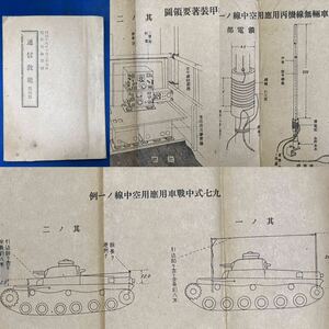 日本陸軍 昭和十八年 陸軍省検閲済『 通信教範 第四部 奥附 』附圖表 第一其ノ一 〜 第十一 圖付 川流堂 小林又七 発行 陸軍 図面教範本