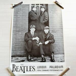 ビートルズ G⑦　The Beatles ポスター プリントサイン入り LONDON PALLADIUM グッズ ジョンレノン