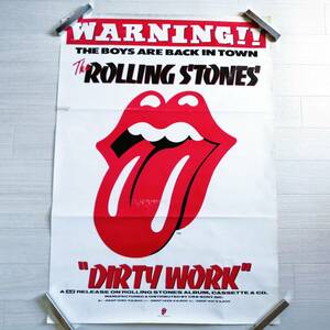 ローリングストーンズ V⑤ Dirty Work 発売告知 大判ポスター WARNING! The Rolling Stones グッズ