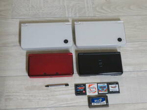 Nintendo 3DSLL 3DS CTR-001×1台 / DSi LL UTL-001×2台 / DS Lite USG-001×1台 / 計4台 + ソフト×5本 まとめ売り 追加画像有り 