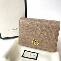 美品 グッチ GUCCI レディース 折り財布 ミニ財布 コンパクトウォレット GGマーク_画像1