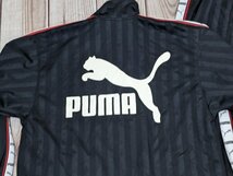 5．90s プーマ 日本製 PUMA デカロゴ ジャージ 上下 セット トラック ジャケット パンツ スポーツウェア Y2K メンズM相当 黒白赤y109_画像3