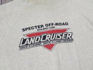 7．USA製 SANTEE Sweats 90s ヴィンテージ LANDCRUISER デカロゴ プリント スウェット シャツ ラグラン メンズXL グレー黒赤x202