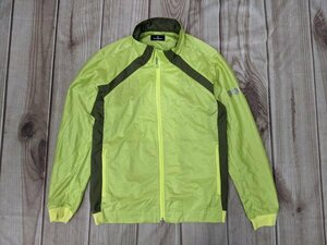 2. Munsingwear wear Golf wear border pattern Logo nylon jacket blouson jumper men's L yellow color yellow green khaki x206