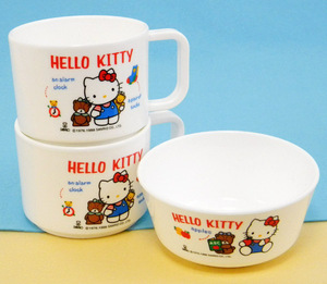 ★ サンリオ ★ HELLO KITTY / キティちゃん / 茶碗・コップ / 1988年【３点セット】