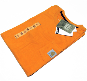 【新品】CARHARTT カーハート グラフィックポケットTシャツ オレンジ 5.3オンス メンズMサイズ相当(ボーイズXLサイズ)