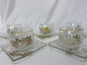 長期保管品 RE ART GLASS 湯呑 ガラス皿 花 10点セット リアートグラス ☆ちょこオク☆ 佐川100サイズ