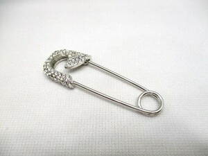 Christian Dior Christian * Dior / brooch / quilt pin brooch / pin brooch rhinestone silver color / silver color 