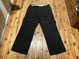 Dickies USA輸入 黒　w34 カーゴパンツ　100円スタート　売り切り　ワークパンツ　古着　軍パン　work 太め　ディッキーズ