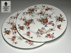 【瑞】ウェッジウッドWEDGWOOD PHILIPPA　プレート2枚　径：２７ｃｍ