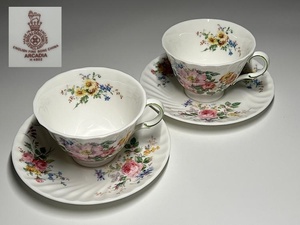 【瑞】ロイヤルドルトン ROYAL DOULTON　ARCADIA　カップ＆ソーサー２客セット