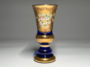 【瑞】ベネチアンガラス　花瓶　高：１５．６ｃｍ