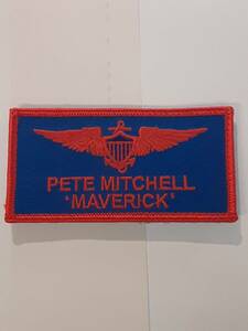 トップガンMAVERICK 刺繍ネームタグ PETE MITCHELL MAVERICK（両面ベルクロ付）　送料無料