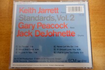 CDk-6469 キース・ジャレットKeith Jarrett, Gary Peacock, Jack DeJohnette / Standards, Vol. 2_画像2