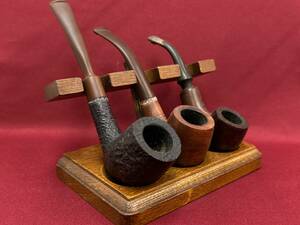 ※5693 喫煙パイプ3本セット Stanwell Roland ビンテージ レトロ 喫煙具 スタンド付き