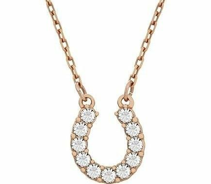 美品☆SWAROVSKIスワロフスキー Towards ネックレス 蹄鉄, ホワイト, ローズゴールド☆贈り物にも！