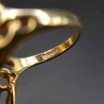 クリア マーキスカット ストーン クラシック デザイン 大ぶり ゴールドトーン ヴィンテージ リング 指輪 ジュエリー 輸入 Y14-H_画像6