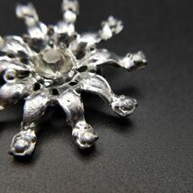 雪の結晶 トゲトゲ ヴィンテージ ブローチ 花 シルバートーン アールデコ レトロ コスチュームジュエリー 大ぶり 存在感 AJX③29_画像8