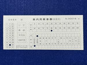 （能勢電鉄・妙見線） 【車内用乗車券 川西能勢口から川西国鉄前（廃止駅）まで】