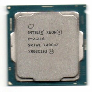 Intel ★ XEON　E-2124G　SR3WL ★ 3.40GHz (4.50GHz)／8MB／8GT/s　4コア ★ ソケットFCLGA1151 ★