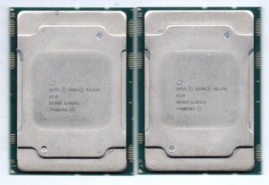 Intel ☆ XEON SILVER 4110　SR3GH　２個セット ★ 2.10GHz (3.00GHz)／11MB　8コア ★ ソケットFCLGA3647 ☆