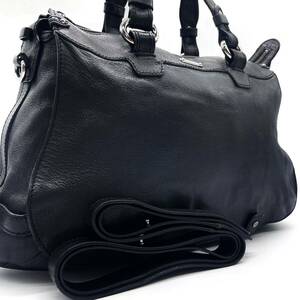 入手困難/A4収納◎ セリーヌ CELINE メンズ ビジネス トートバッグ 2way トリオンフ金具 肩掛け 大容量 レザー 黒 ブラック 希少モデル◎