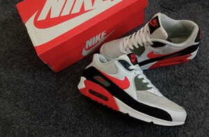 4P【特価/Used/完売モデル】NIKE AIR MAX 90 ESSENTIAL WHITE-BLACK-RED/Jordan sb force atmos AIRMAX dunk acg supreme 1 2 4 95 97 90 