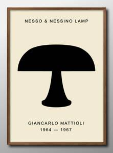 Art hand Auction 14565′Livraison gratuite !! Affiche d'art peinture format A3 Nessino Artemide lampe de table illustration papier mat nordique, Logement, intérieur, autres