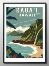 14511■送料無料!!アートポスター　絵画　A3サイズ『ハワイ　カウアイ島』イラスト　北欧　マット紙_画像1