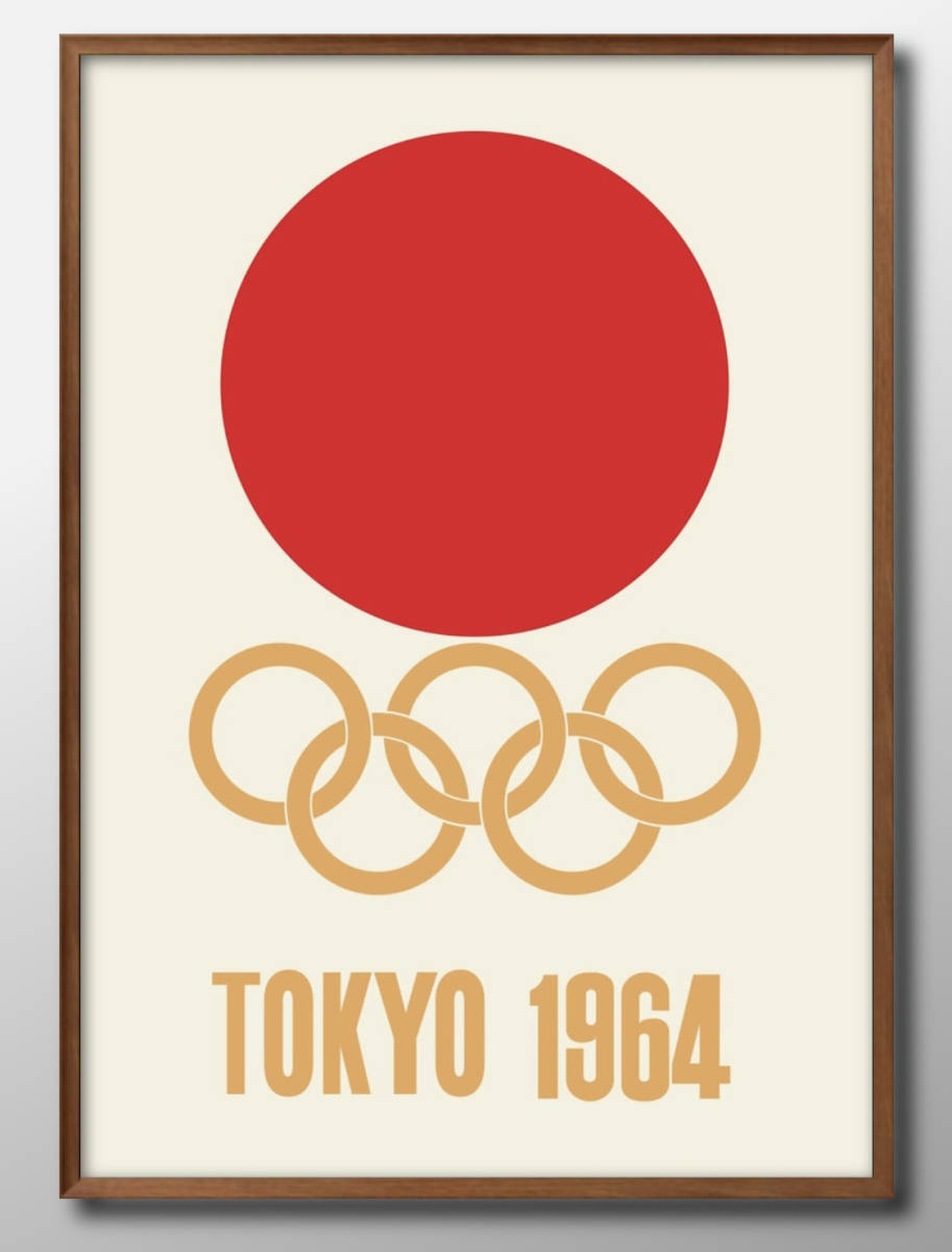 12260■¡Envío gratis! Póster artístico, pintura, tamaño A3, Juegos Olímpicos de Tokio 1964, bandera nacional japonesa Hinomaru, diseño de ilustración, papel mate escandinavo, residencia, interior, otros