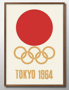 12260■送料無料!!アートポスター　絵画　A3サイズ　『東京オリンピック　1964　日本　日の丸　国旗』イラスト　デザイン　北欧　マット紙