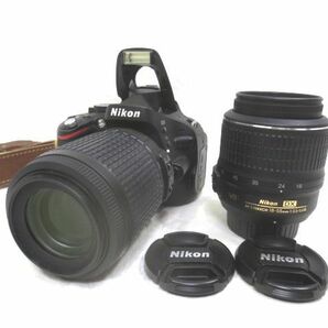 ◆良品 Nikon ニコン 一眼レフ デジタルカメラ D5100 ダブルズームキット DX VR AF-S NIKKOR 18-55mm F3.5-5.6G/55-200mm F4.5-5.6G EDの画像1