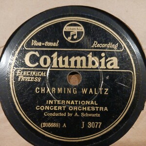 YY3) International Concert Orchestra[CHARMING WALTZ|Three O'clock in the Morning] 12 -inch SP record 