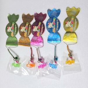 限定 ハローキティ Hello Kitty CANDY キャンディー マスコット 根付け ストラップ 全5種 2007年