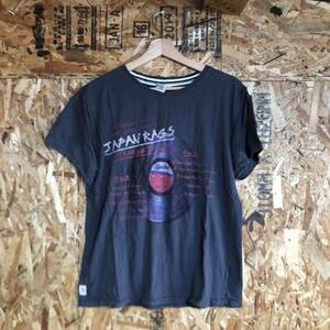 新品 未使用品 Japan Rags Tシャツ 半袖Tシャツ レコード プリントスミクロ 半袖カットソー メンズ バンドTシャツ レコード Lサイズ